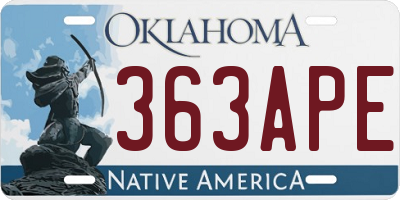 OK license plate 363APE