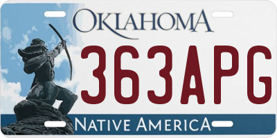 OK license plate 363APG