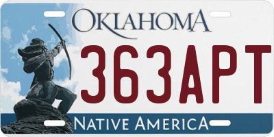 OK license plate 363APT