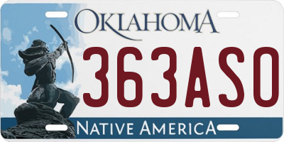 OK license plate 363ASO