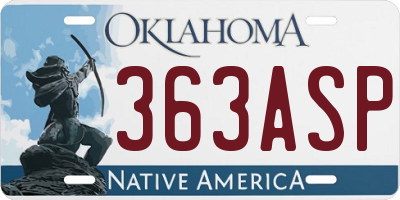 OK license plate 363ASP