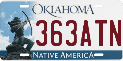 OK license plate 363ATN