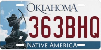 OK license plate 363BHQ