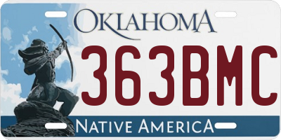 OK license plate 363BMC