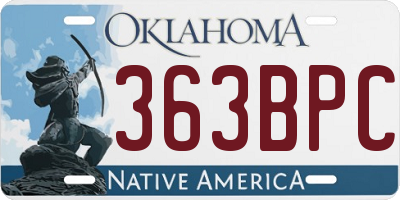 OK license plate 363BPC
