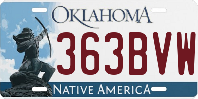 OK license plate 363BVW