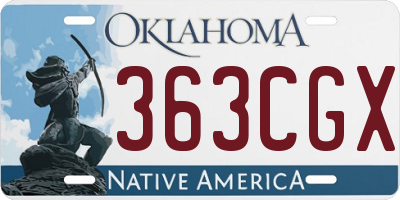 OK license plate 363CGX