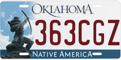 OK license plate 363CGZ