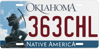 OK license plate 363CHL