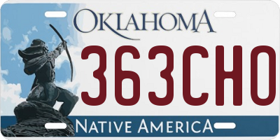 OK license plate 363CHO