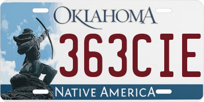 OK license plate 363CIE