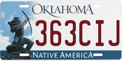 OK license plate 363CIJ