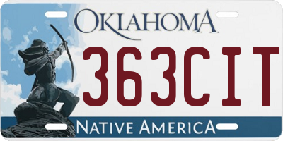 OK license plate 363CIT