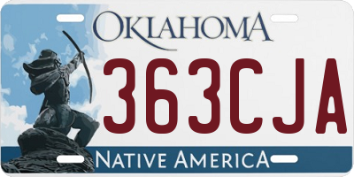 OK license plate 363CJA