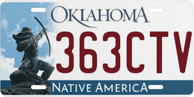 OK license plate 363CTV