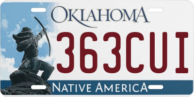 OK license plate 363CUI