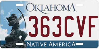 OK license plate 363CVF