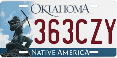 OK license plate 363CZY