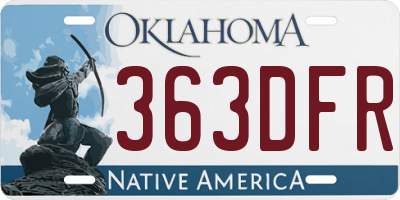OK license plate 363DFR