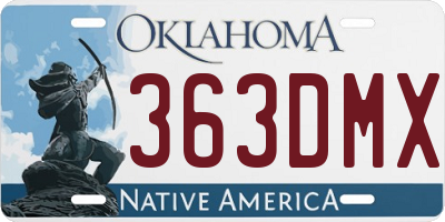 OK license plate 363DMX
