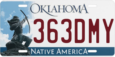 OK license plate 363DMY