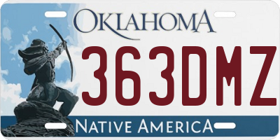 OK license plate 363DMZ