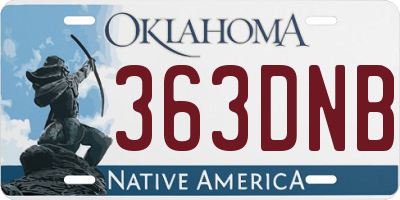 OK license plate 363DNB