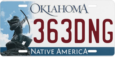 OK license plate 363DNG