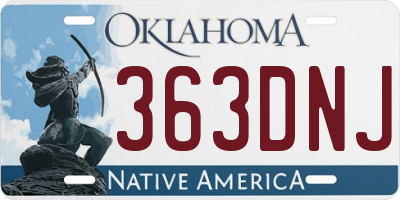 OK license plate 363DNJ