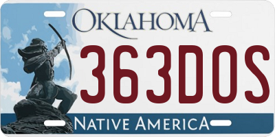 OK license plate 363DOS