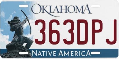 OK license plate 363DPJ