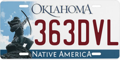 OK license plate 363DVL