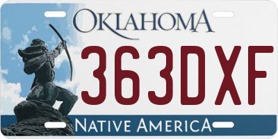 OK license plate 363DXF