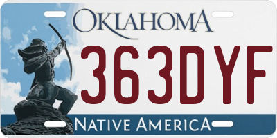 OK license plate 363DYF