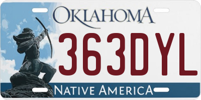 OK license plate 363DYL