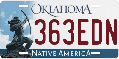 OK license plate 363EDN