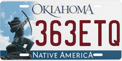 OK license plate 363ETQ