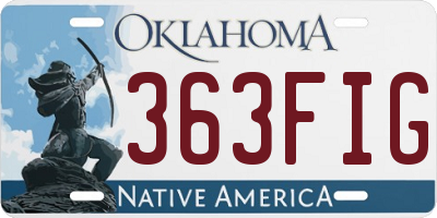 OK license plate 363FIG