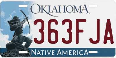 OK license plate 363FJA