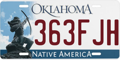 OK license plate 363FJH