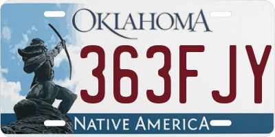 OK license plate 363FJY