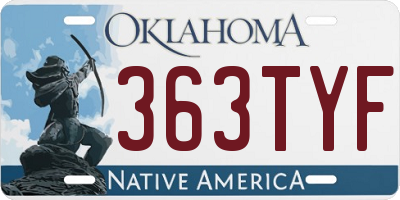 OK license plate 363TYF