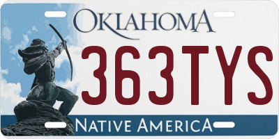 OK license plate 363TYS