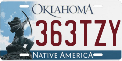 OK license plate 363TZY