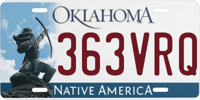 OK license plate 363VRQ