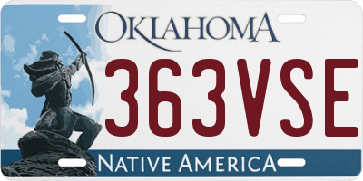 OK license plate 363VSE