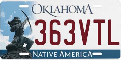 OK license plate 363VTL