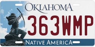 OK license plate 363WMP
