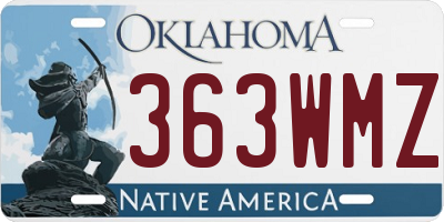 OK license plate 363WMZ