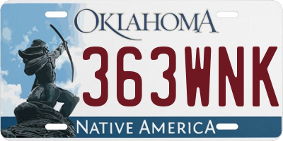 OK license plate 363WNK